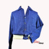 veste blouson vintage homme 1950 bleu et blanche