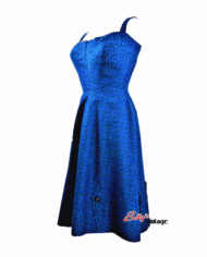 robe vintage 1950 a bretelle bleu