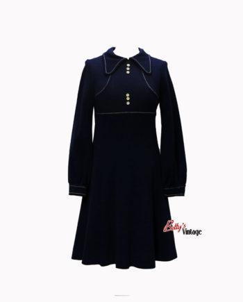 robe-vintage-1960-bleu-marine-neuve-deadstock-sixties-sixty