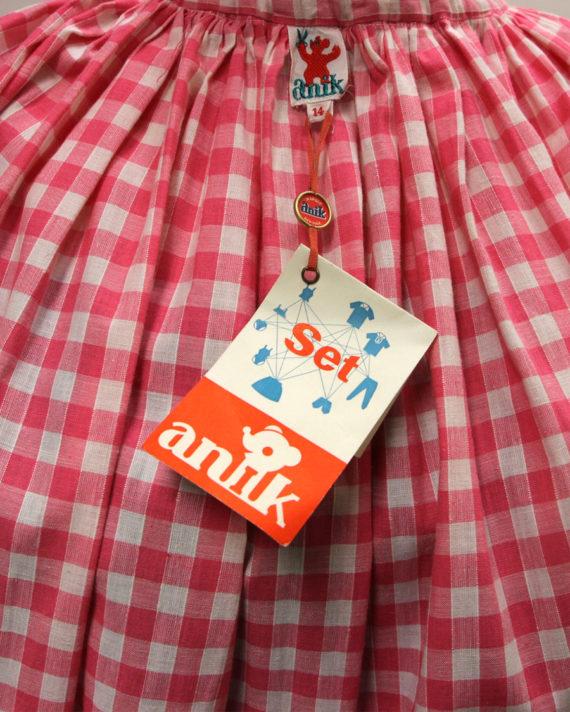 Jupe vintage vichy rose 1960&rsquo;s