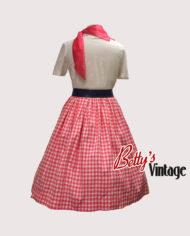 Jupe vintage vichy rose 1960’s dos betty 3