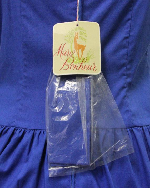 Robe vintage 1960&rsquo;s vichy bleu étiquette