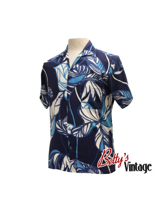 Chemise hawaienne bleu 3quart
