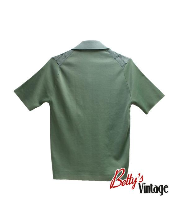 polo vintage 1960 à carreaux vert d&rsquo;eau