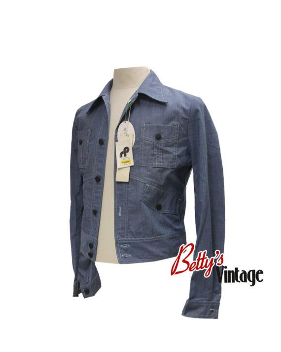 Veste en jean bleu de travail avec avec manche longue 3quart