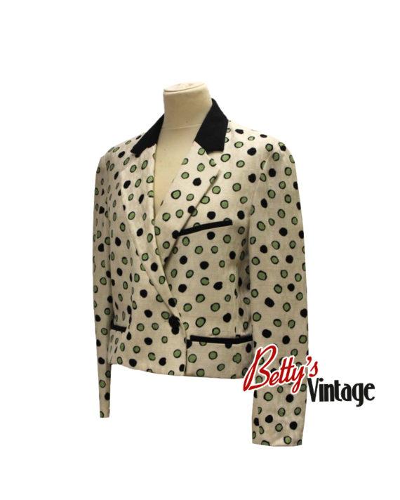 Veste en point vert 3quart