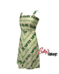 robe vintage 1970 à bretelle verte