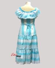 robe-vintage-à-volant-bleue
