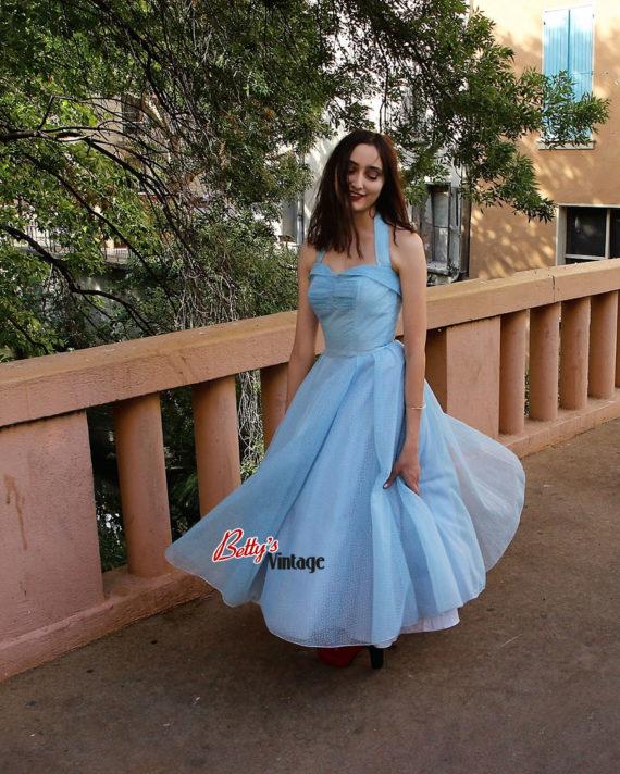 robe-vintage-1950-en-voile-bleu