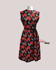 robe-vintage-1960-fleur-rouge