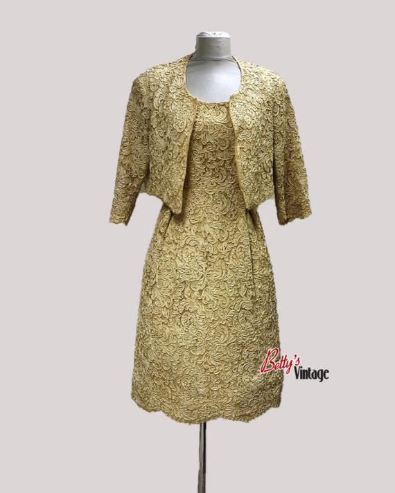 ensemble-vintage-1950-beige-en-guipur-robe-cocktail.-2jpg