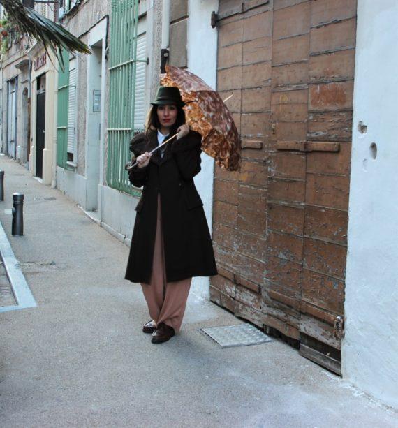 manteau vintage 1960 militaire et astrakan (1)