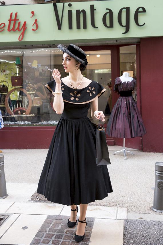 robe vintage 1950 de soirée noire