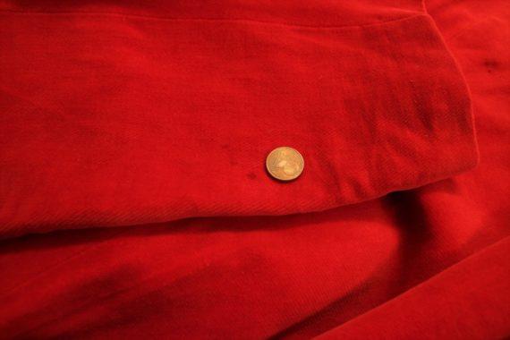 robe vintage 1950&rsquo;s rouge en velours (4)