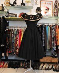 robe vintage de soirée 1950 noire (1)