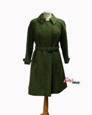 manteau-vintage-1960-vert-à-carreaux-rouge