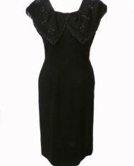 robe vintage 1920’s 1930’s noire en perle gatsby(4)