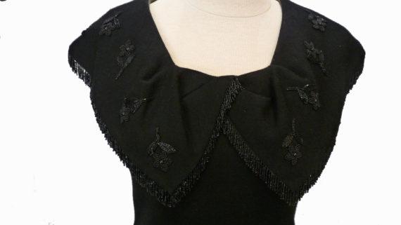 robe vintage 1920&rsquo;s 1930&rsquo;s noire en perle gatsby(5)