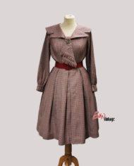 robe-vintage-1950-à-carreaux-grise