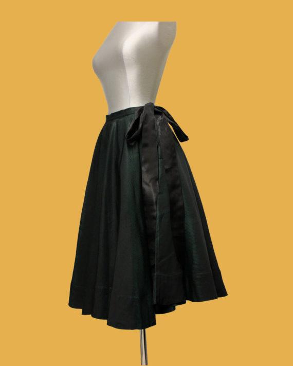 jupe-vintage-1950-vert-sapin-à-pois-3