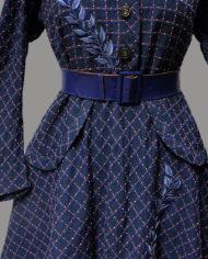 robe-vintage-1950-à-carreaux-bleu-et-rose-4