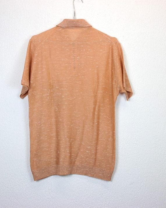 polo-homme-vintage-1960&rsquo;s-saumon-moucheté1
