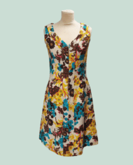 robe vintage 1960 en lin colorée neuve