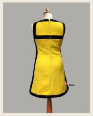 robe-vintage-1960-bleu-marine-et-jaune-style-courreges-(4)