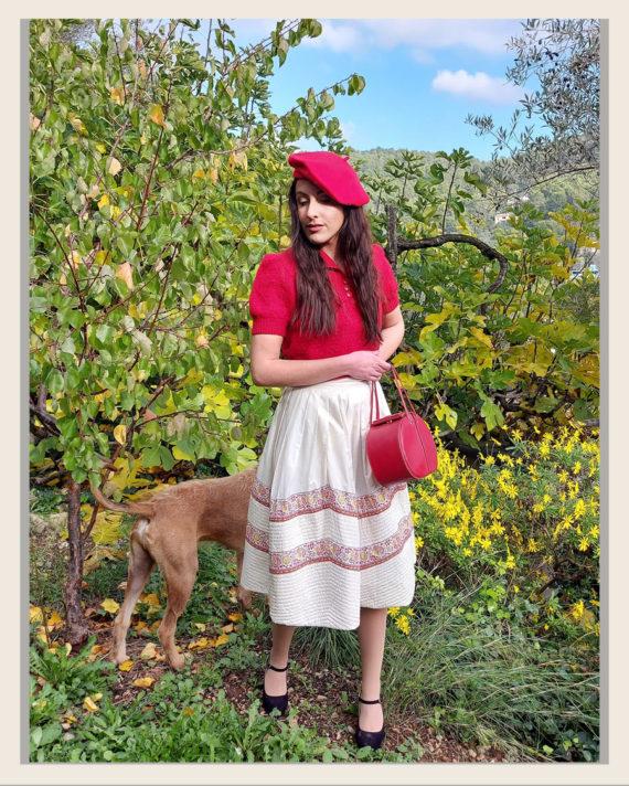 jupe-vintage-1950-ample-crème-et-boutis-