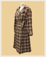 manteau-vintage-1960-à-carreaux-kaki-marron-2