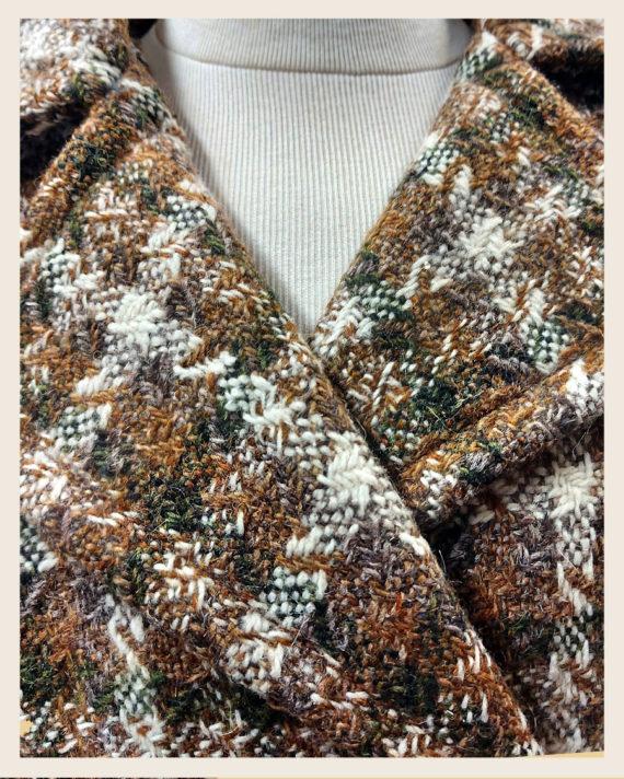 manteau-vintage-1960-à-carreaux-kaki-marron-5