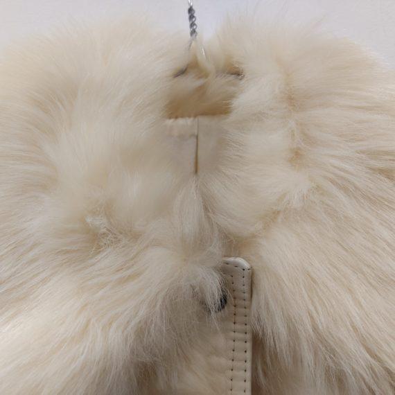 veste en cuir vintage 1970 blanc et fausse fourrure (3)