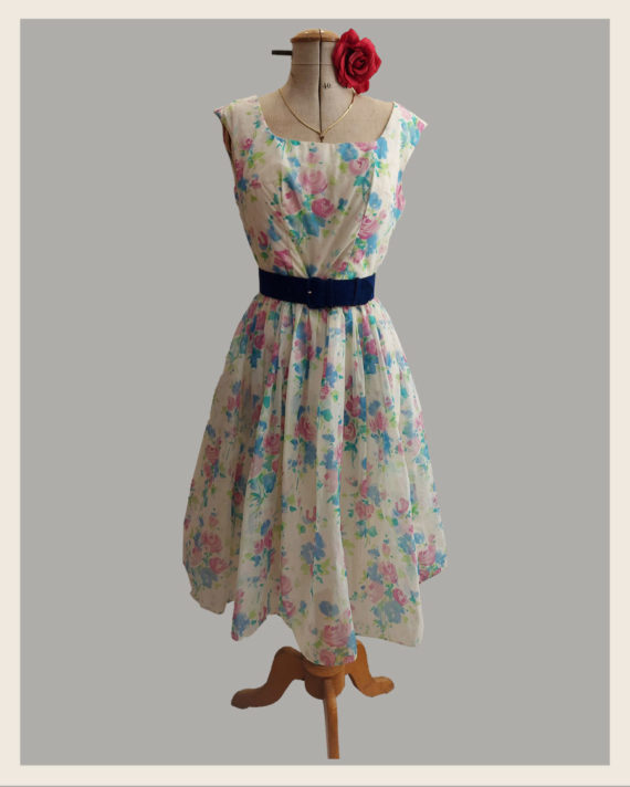 robe-vintage-1950-fleurs-pastels-(5)