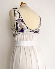70s vintage white purple sequins formal maxi dress jersey cocktail party (4)
