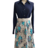 Jupe-vintage-1960-skirt-fleuri-plissée-fleur