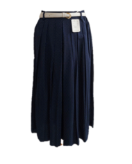 Jupe culotte vintage 1980 bleu marine à pois (6)