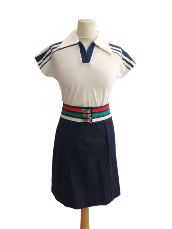 Jupe-vintagz-sportive-bleu-marine-skirt-1960-tergal