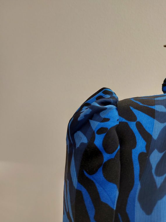 Robe longue 1970 bleu noir soie (11)