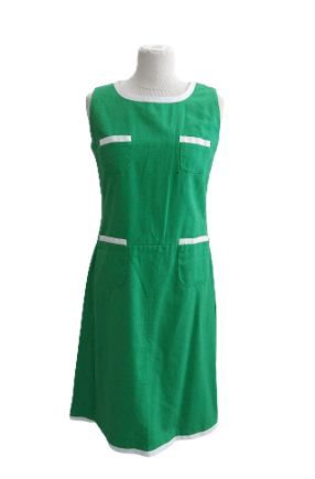 Robe-vintage-verte-1960-style-courrèges-tablier