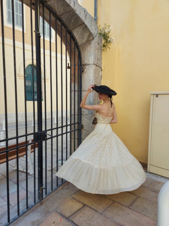 robe haute couture vintage 1950 jean hercey paris