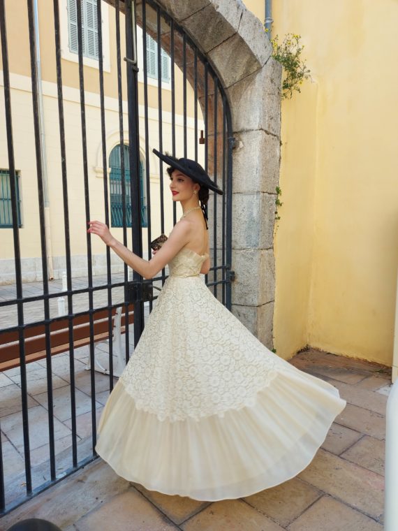 robe vintage 1950 haute couture jean hercey paris