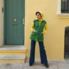 veste vintage courrèges pour femme verte