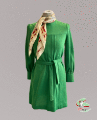Robe-vintage-1960-vert-pomme-d’hiver