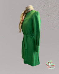 robe-verte-vintage-1960-d’hiver-profil