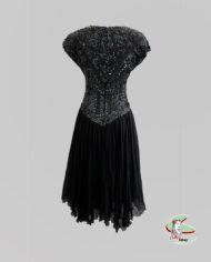robe vintage de soirée noire des années 1980