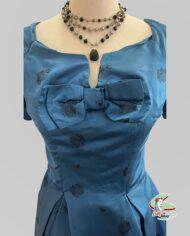 robe bleue vintage 1950