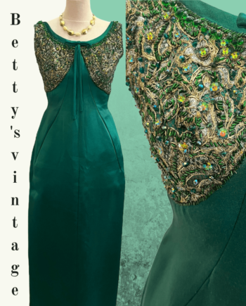 robe vintage - robe de soirée - robe de soirée vintage - robe verte - robe vintage verte - fait main - robe vintage faite main - robe de soirée vert et doré - robe de soirée vintage verte et dorée - robe verte et dorée - robe 1960 - robe vintage 1960 - 1960 - 60's- sixties- sixty- vintage dress - vintage green dress - vintage dress green and gold- sixty cocktail dress- sixties cocktail dress