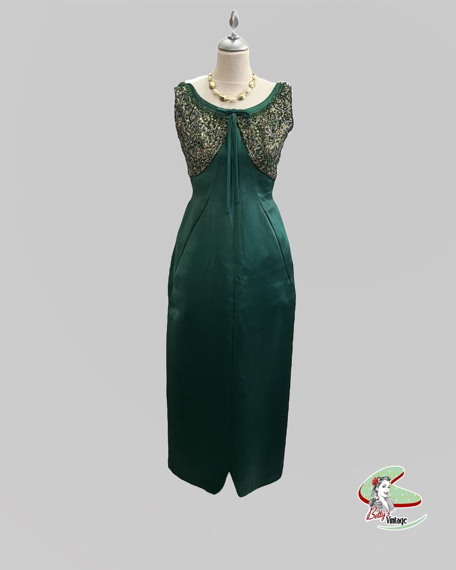 robe vintage - robe de soirée - robe de soirée vintage - robe verte - robe vintage verte - fait main - robe vintage faite main - robe de soirée vert est doré - robe de soirée vintage verte et dorée - robe verte et dorée - robe 1960 - robe vintage 1960 - 1960 - 60's- sixties- sixty- vintage dress - vintage green dress - vintage dress green and gold