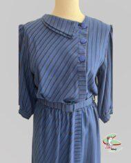robe vintage 1980 rayée bleue