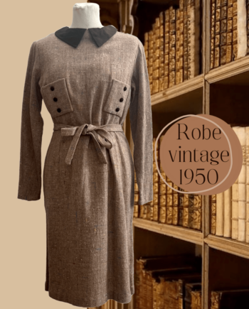robe- robe mouchetée - robe moucheté marron - robe vintage 1950 - robe vintage 1950 marron - robe vintage 1950 marron moucheté - robe 1950 - robe 1950 - robe 1950 marron moucheté - dress - Brown speckled dress - vintage Brown speckled dress - 1950's vintage Brown speckled dress- 1950's dress - 1950's brown dress - fifties Dress - fifties vintage dress - fifties vintage brown dress - fifty vintage dress - fifty dress - fifty brown dress- NOS- madmen
